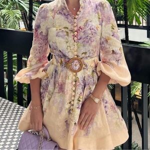 Zimmermann lyrical Purple Floral Mini Dress